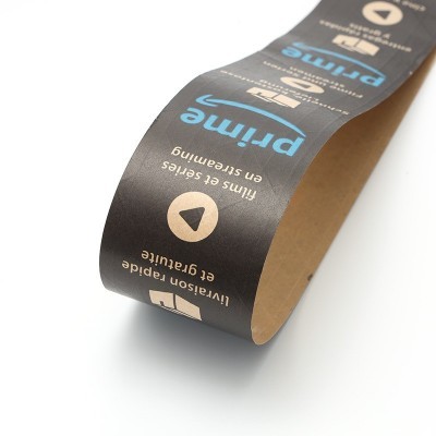 厂家供应湿水夹筋黑色印字(宽度长度可选）牛皮纸印字封箱胶带图4