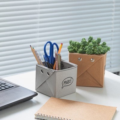 水洗牛皮纸袋冰箱厨房办公室桌面加厚防水ins食品级盆栽收纳袋图4