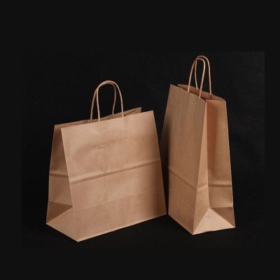 现货手提牛皮纸包装袋便捷式外卖袋购物纸袋礼品包装手提袋批发图4
