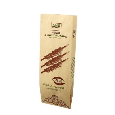 现货烧烤袋炸串烤肠纸袋牛皮纸防油淋膜袋打包袋烤面筋外卖打包袋图2