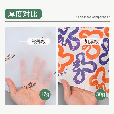 电商专供高质量雪梨纸logo印刷服饰包装纸防潮14/17克彩色拷贝纸图3