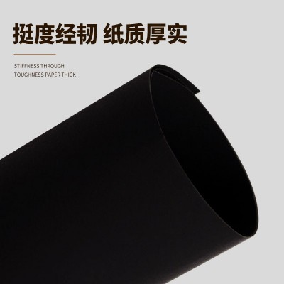 厂家直供80-500克木浆黑卡吊牌印刷黑卡纸装裱礼盒包装袋特种纸图4