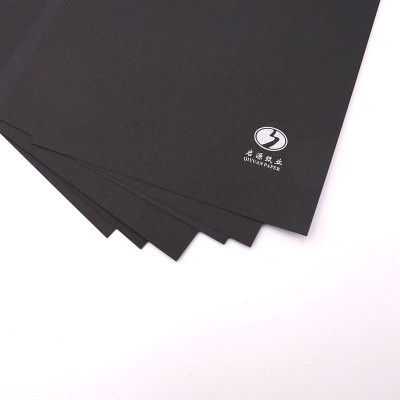 80g-450g木浆纯黑卡纸牛皮纸 可印刷包装礼盒小单订制平板纸图2