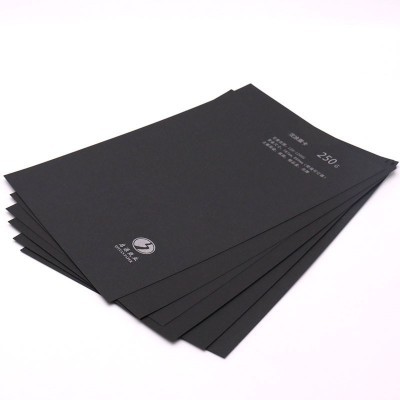 80g-450g木浆纯黑卡纸牛皮纸 可印刷包装礼盒小单订制平板纸图3