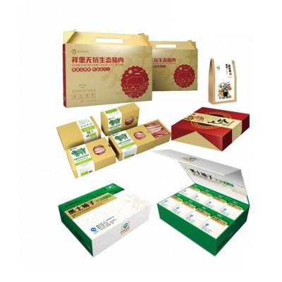 农副产品礼盒彩色瓦楞纸箱手提袋节日新年干果包装盒礼品盒批发