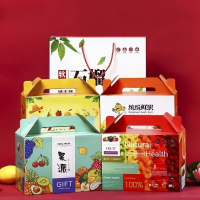 年货水果包装盒礼品盒创意通用猕猴桃苹果高档手提石榴大号图2