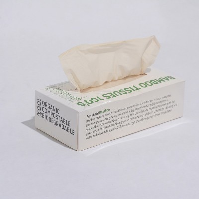 跨境厂家供应原木浆BAMBOO纸巾盒抽竹浆150抽纸厂家批发现货图5