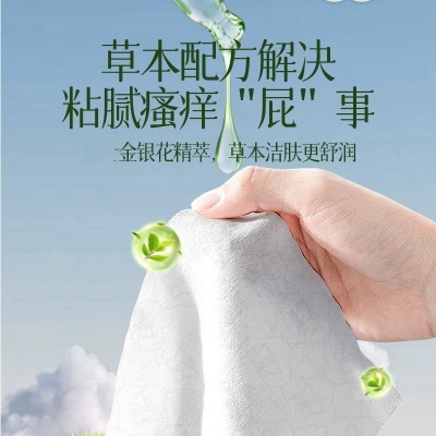 芷雨湿厕纸80抽家用可冲散清洁湿巾湿厕巾擦屁股洁厕纸湿 纸巾批发图2