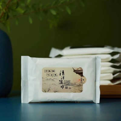5片装多片餐饮酒店会所湿毛巾饭店餐饮宾馆一次性湿巾可定logo图3