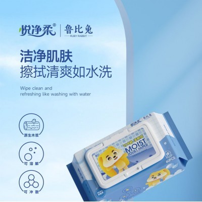 厂家直销湿厕纸60抽家庭装实惠私处护理草本湿巾洁厕卫生湿纸巾成图4