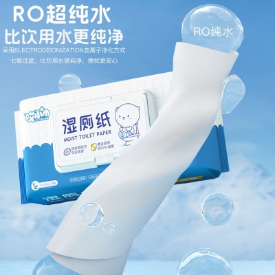 湿厕纸80片抽婴儿宝宝擦屁股家用湿手纸厕巾男女私处清洁护理湿巾图2