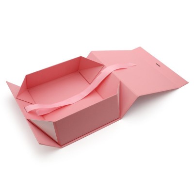 现货翻盖折叠盒蝴蝶结纯色包装盒跨境外贸折叠礼品包装礼盒批发图3