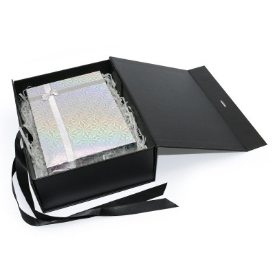 现货翻盖折叠盒蝴蝶结纯色包装盒跨境外贸折叠礼品包装礼盒批发图5