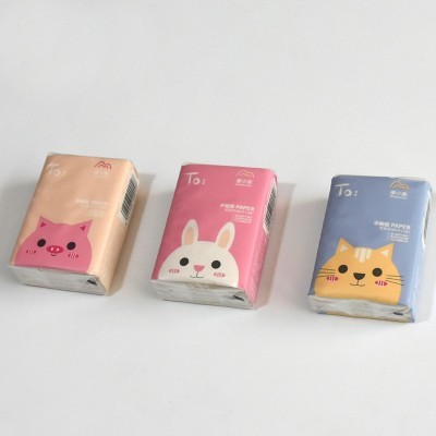出口竹浆手帕纸小包便携式手帕纸批发广告手帕纸餐巾纸手图2