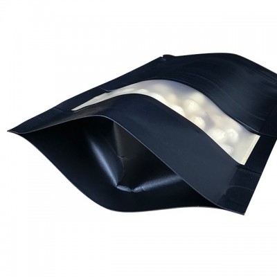 现货黑色牛皮纸自立袋坚果茶叶袋