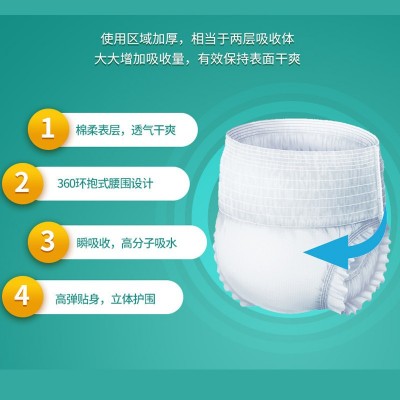 碧舒柔加厚型50片成人拉拉裤老年人纸尿裤尿不湿男女防侧漏大号批图3