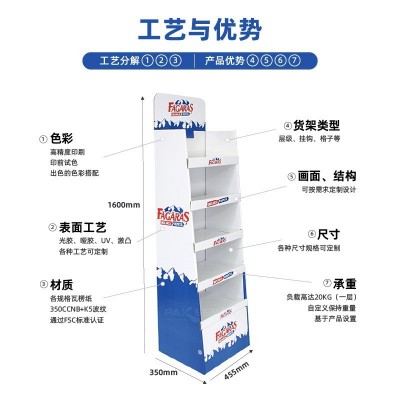 定制costco沃尔玛卖场专供PDQ纸货架展示盒堆箱堆头立 牌纸展示架图3