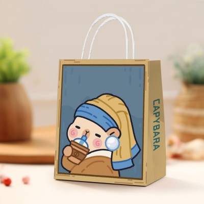 艺术纸袋高级礼品袋伴手礼袋卡皮巴拉系列手提袋图2