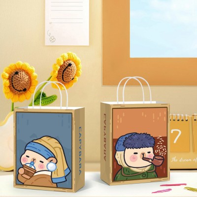 艺术纸袋高级礼品袋伴手礼袋卡皮巴拉系列手提袋图3