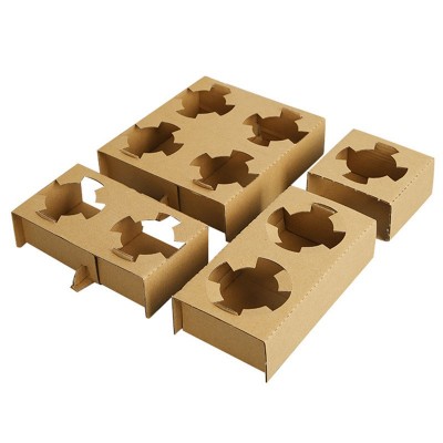 咖啡奶茶饮品一次性纸杯托瓦楞杯托单双咖啡底座可降解四杯架外卖图5