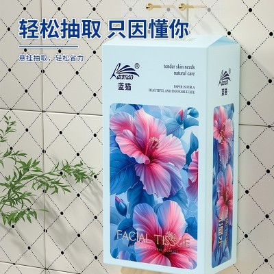 蓝猫抽纸2大提悬挂式家用纸巾挂式擦手纸卫生纸批发餐巾纸实惠装图5