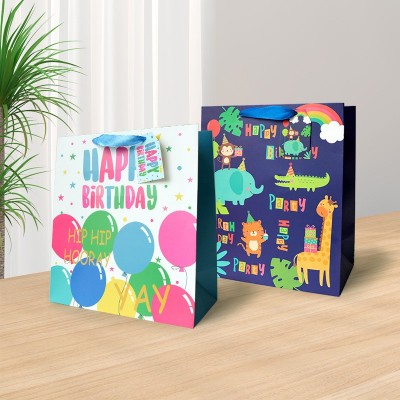 跨境24新款纸袋印刷礼物袋卡通图案手提袋创意儿童生日礼品袋批发图4