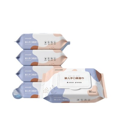 婴儿手口湿巾大包带盖60抽加厚儿童清洁宝宝新生儿湿纸巾厂家批发图4