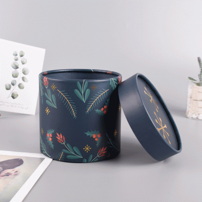 卡通圣诞纸筒节日礼品通用收纳圆筒盒定制 空白纸罐供应可印LOGO图4