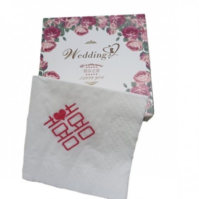 厂家直销喜事餐巾纸婚宴纸巾乔迁餐巾纸寿宴纸巾商务喜庆盒装图4