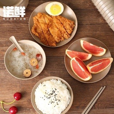 稻壳一次性碗筷碟盘子杯餐具套装加厚高档可降解四件套家用食品级图5