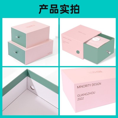 粉红色情人节礼品盒ins风高档丝巾礼物盒空盒子高端抽屉式520礼盒图3