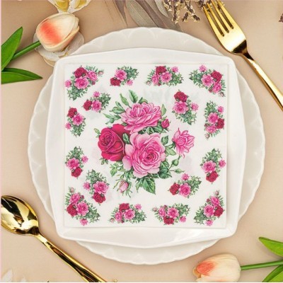 节日派对双层餐巾纸 西餐厅纸巾彩色印花纸巾节日派对用品餐巾纸