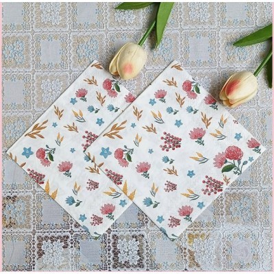 厂家批发新品跨境彩色印花纸巾餐巾纸法式田园风派对方形印花纸巾图2