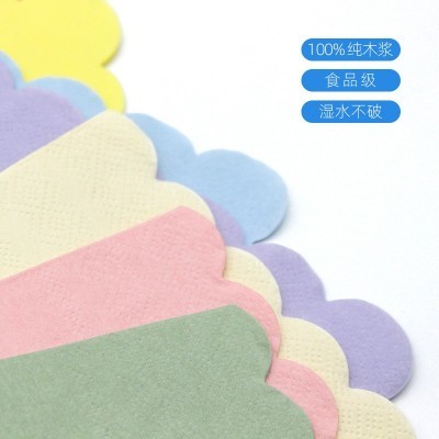 染色餐巾纸鸡尾酒扇形花边餐厅饭店定制烫金logo跨境外贸 一件起批图2