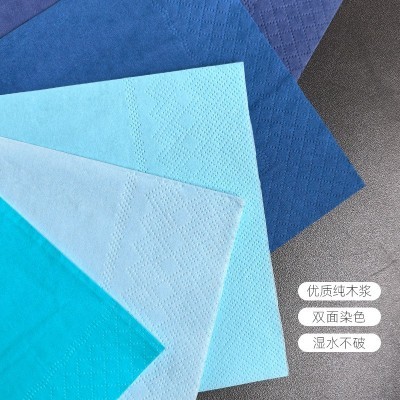 染色餐巾纸蓝色纸巾定制logo节日派对连锁餐厅饭店源头工厂跨境图2