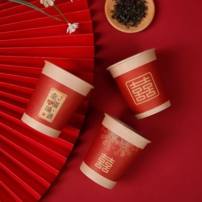 加厚红色喜字敬茶杯加硬防烫订婚结婚纸杯国风婚礼专用一次性水杯图4