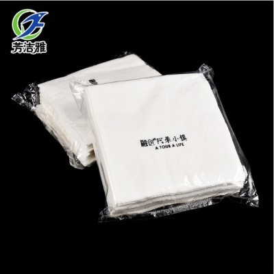 定制可印logo原木色印刷纸巾 230*230mm双层原木单色酒店餐巾纸