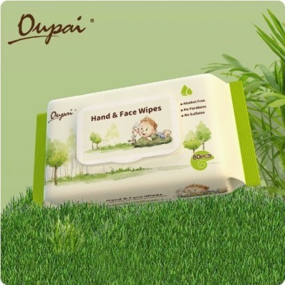 批发婴儿清洁湿纸巾欧派婴儿手口无香湿巾80抽大包新生儿湿巾图2