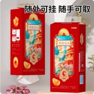 整箱10大提悬挂式抽纸家用实惠装擦手纸抽1000张大尺寸厕纸餐巾纸图2