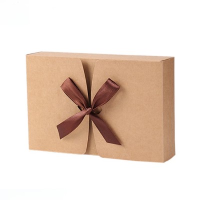 跨境外贸礼品牛皮纸包装纸盒 礼物枕头盒彩印日用折叠结婚喜糖盒