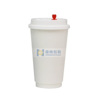 杯子批发 一次性奶茶杯中空双层杯加厚热饮豆浆杯外卖 咖啡纸杯图2