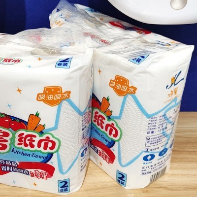 干湿两用卷筒厨房纸 吸油吸水清洁卫生纸 2卷/提厨房清洁烹饪用纸图5