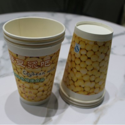一次性纸杯豆浆带盖一次性豆浆杯豆浆杯便携外带打包装早餐上班族图4