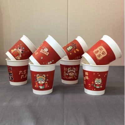 2025新年生肖蛇年一次性纸杯厂家直销批发茶水杯新款节庆包邮图2