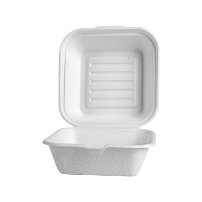 蛋糕便当盒纸浆汉堡餐盒可降解手绘画蛋糕卷水果盒子创意可加热图5