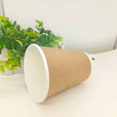 咖啡杯一次性广告中空纸杯 外贴 双层奶茶杯 加厚广告纸杯图2