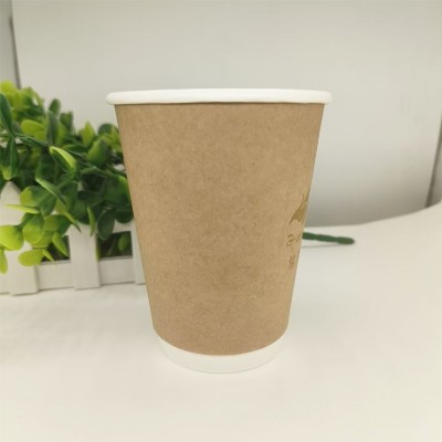 咖啡杯一次性广告中空纸杯 外贴 双层奶茶杯 加厚广告纸杯图3