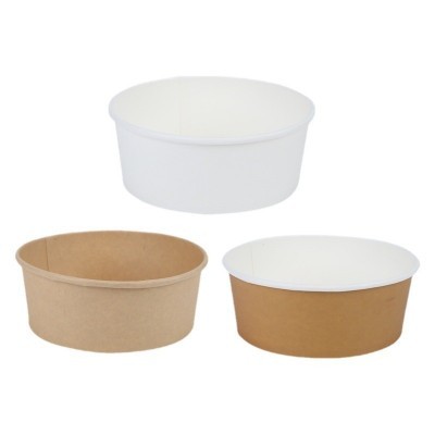 加厚一次性打包纸碗圆形沙拉碗轻食小吃快餐饭盒外卖餐盒牛皮纸碗图4