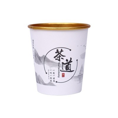 2025新款纸杯蛇年新年一次性杯子加厚批发婚庆整箱批发金箔纸杯图2