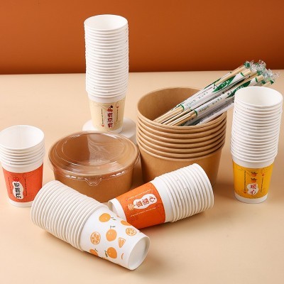 工厂直销一次性纸碗打包盒食品级家用纸碗加厚打包碗整箱批发图4